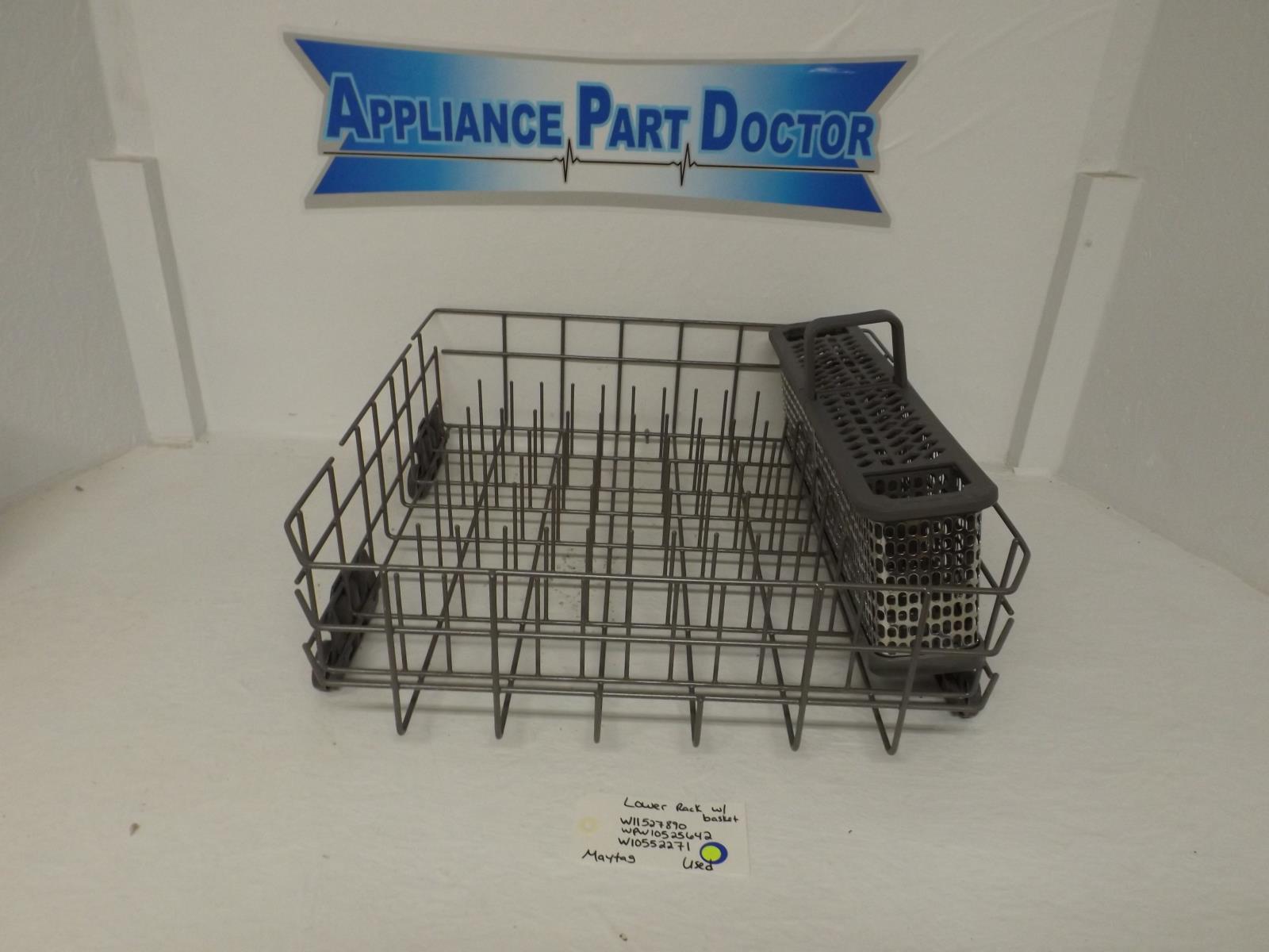 Maytag Dishwasher W11527890 WPW10525642 W10552271 Lower Rack Used Maytag Dishwasher W11527890 WPW10525642 W10552271 Lower Rack Used